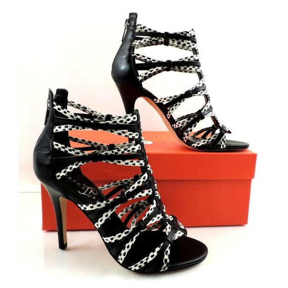 Ivanka Trump Manis Strappy High Heel Sandals Black Multi Leather Size 5.5 - Picture 7 of 8